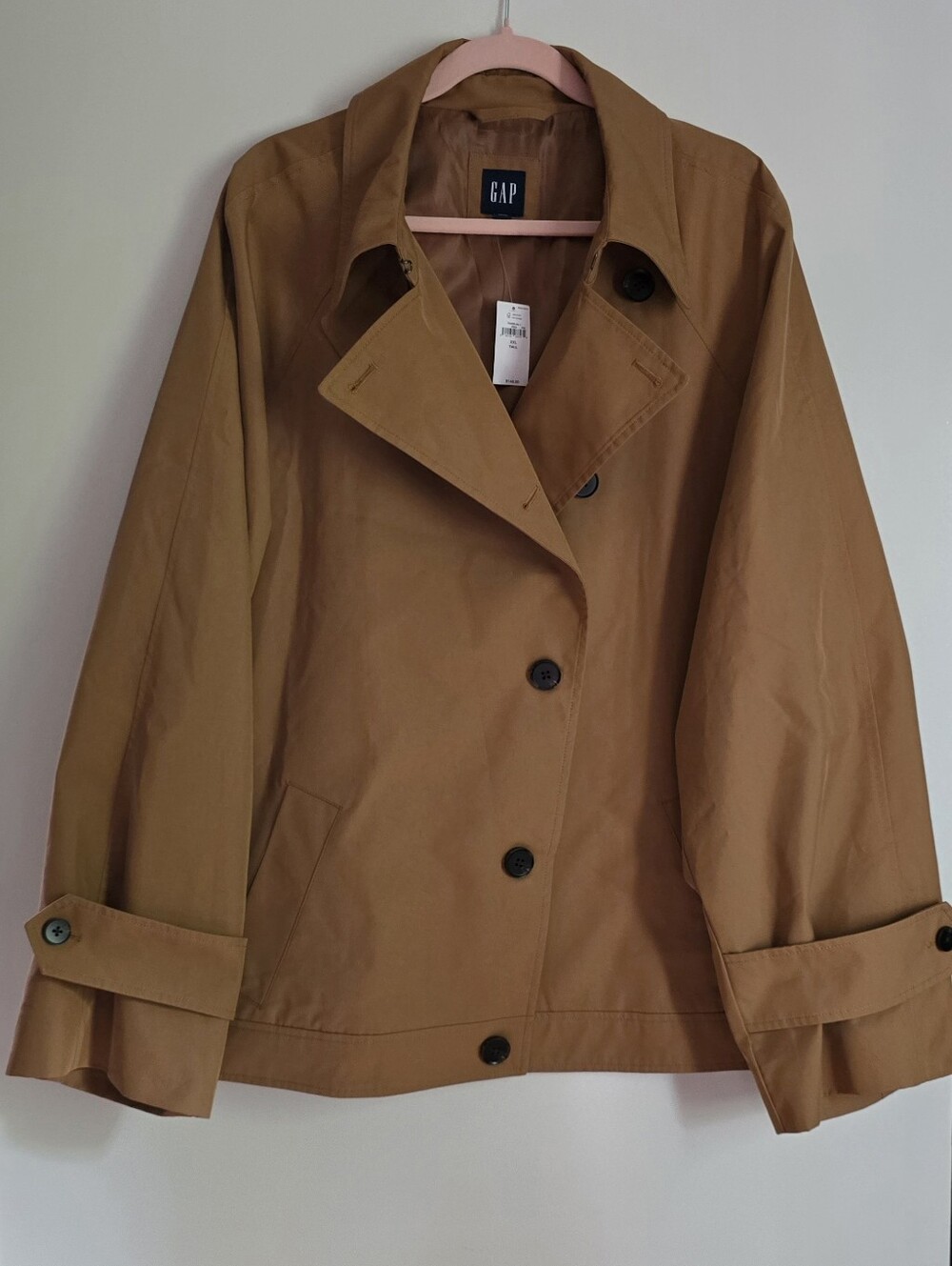 GAP Brown Asymmetrical Short Trench Jacket | XXL T NWT - Picture 2 of 16
